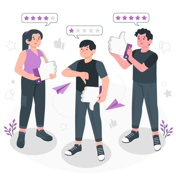 Reviews and ratings illustration